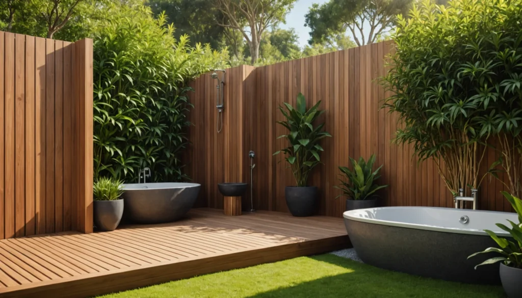 pare-vue pour douche de jardin