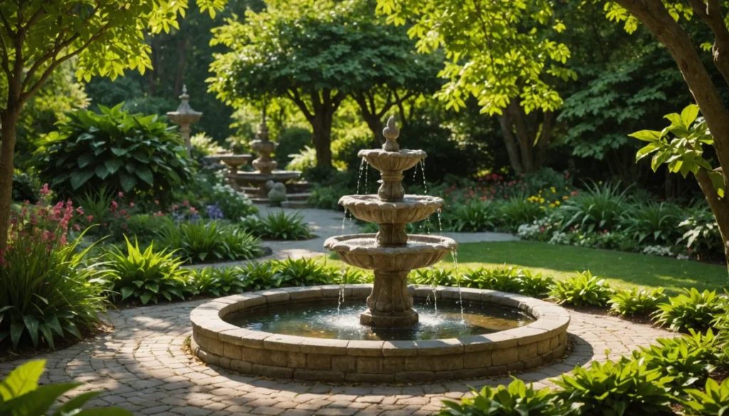 petite fontaine dans le jardin