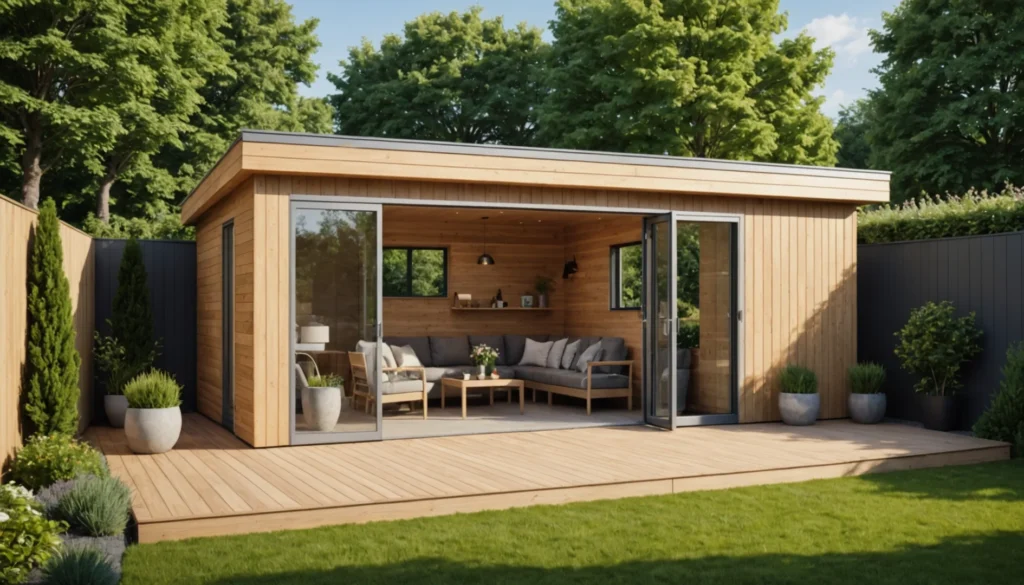 abri de jardin avec terrasse moderne