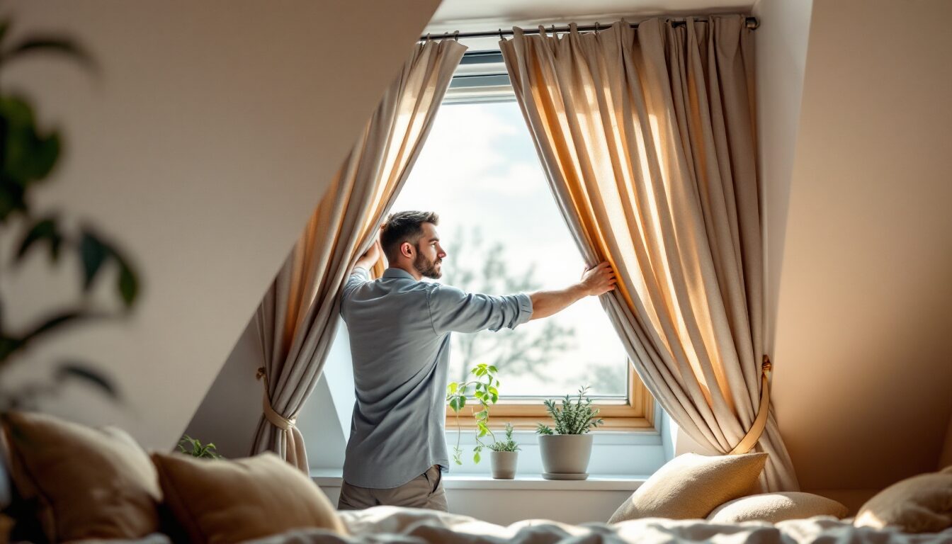 comment habiller un velux avec des rideaux