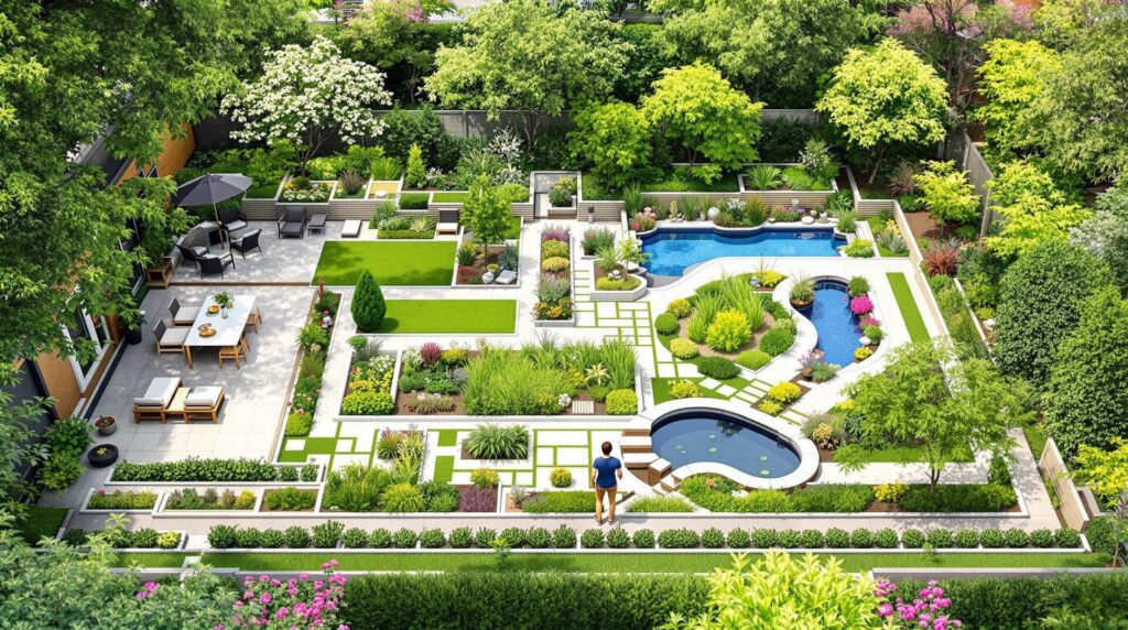 jardin de 100m2 photo