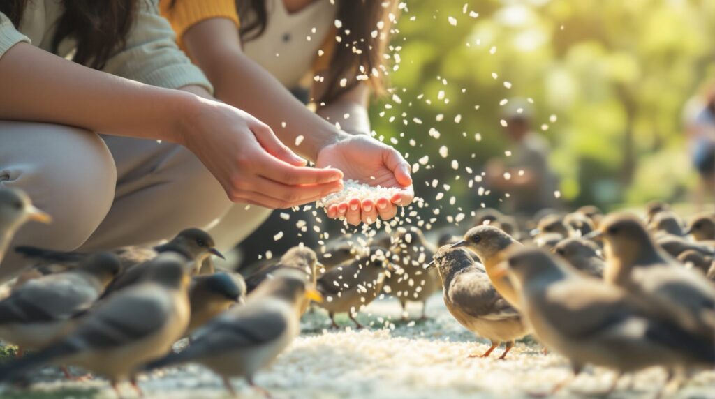 riz pour les oiseaux