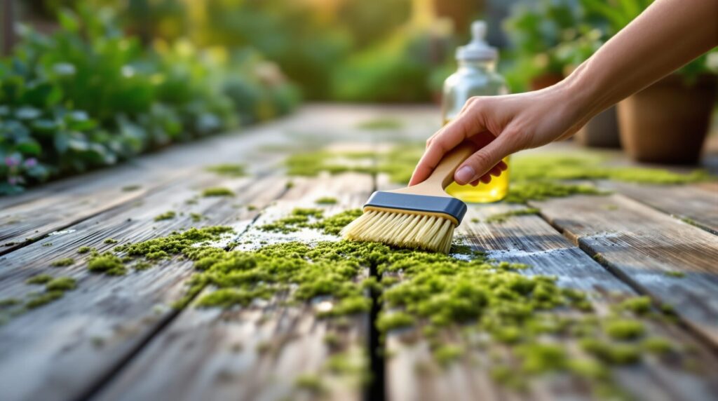 Mousse terrasse bois : la méthode naturelle pour un bois propre et sûr