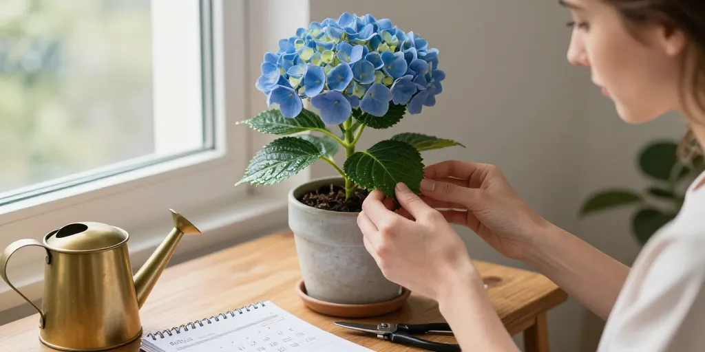 Hortensia en intérieur : Le calendrier d’entretien pour le faire refleurir