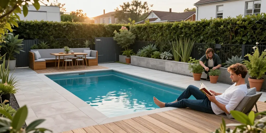 Jardin 100m2 avec piscine : le meilleur aménagement pour optimiser l’espace ?