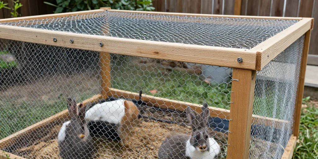 enclos extérieur lapin fait maison